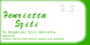 henrietta szili business card